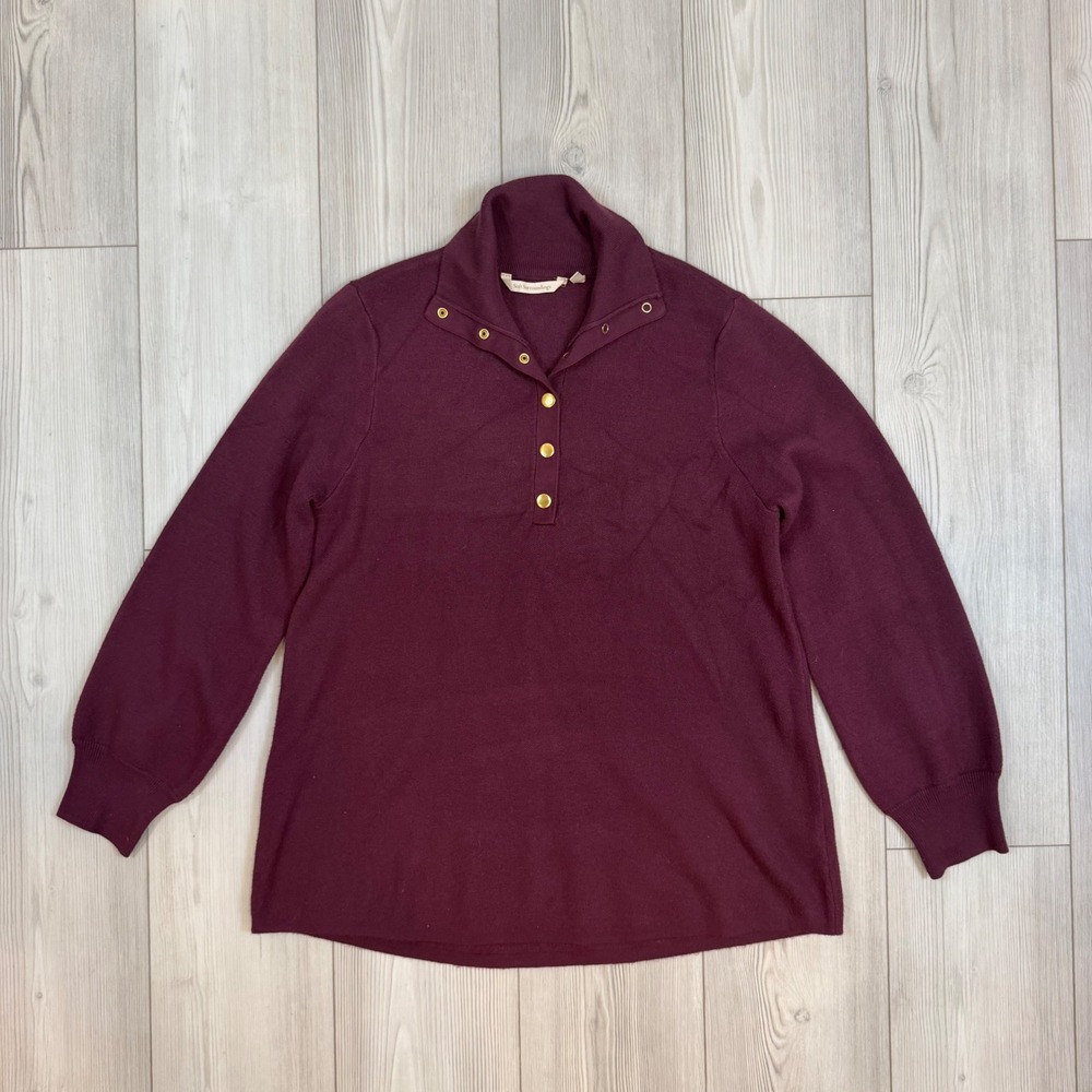 Soft Surroundings Meria Mock Neck Button Pullover Sweater 2GA05 Womens Large